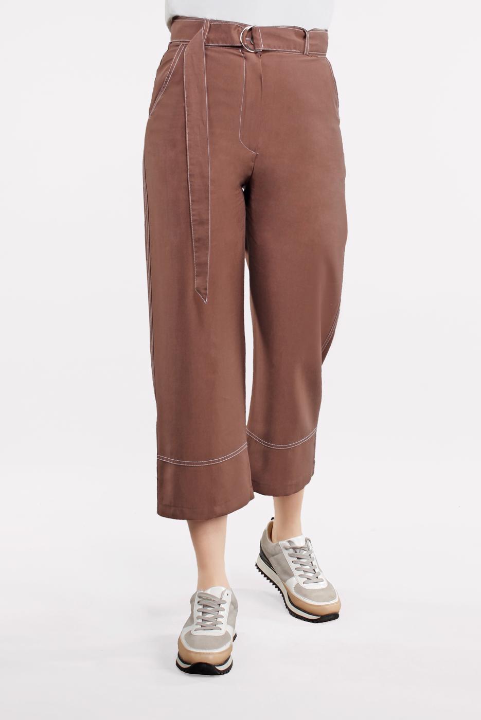 Tesettür giyim KAHVE PAMUKLU BOL PAÇA PANTOLON 75102