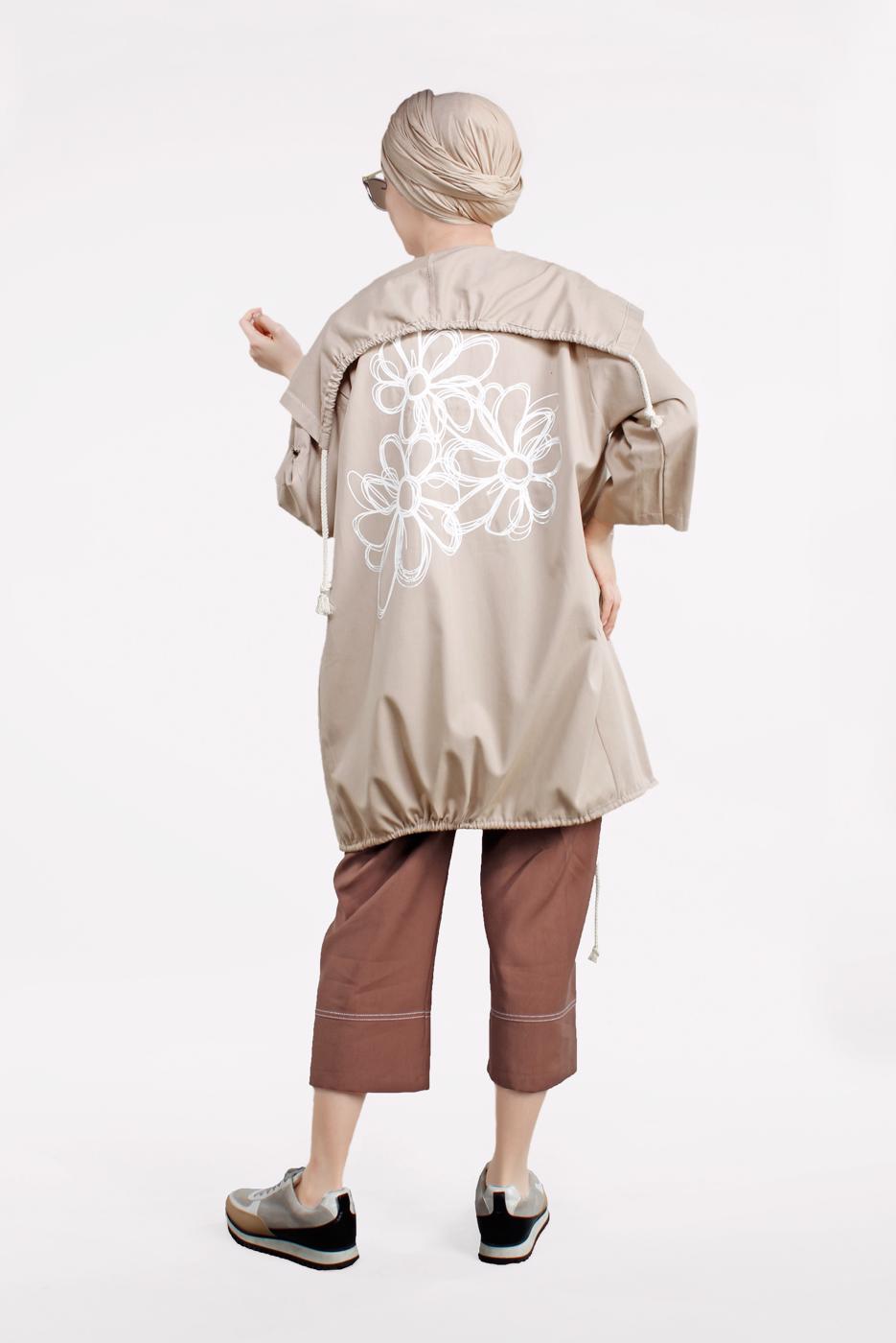 Tesettür giyim KAHVE PAMUKLU BOL PAÇA PANTOLON 75102