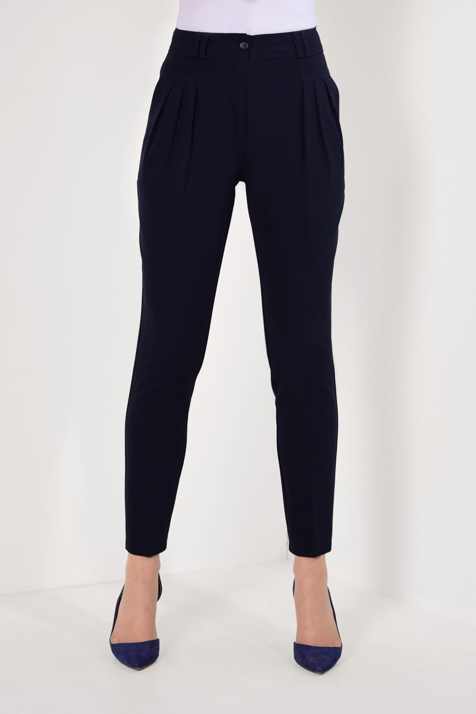 Tesettür giyim LACİVERT  DAR PAÇA YÜKSEK BEL PANTOLON T 76271