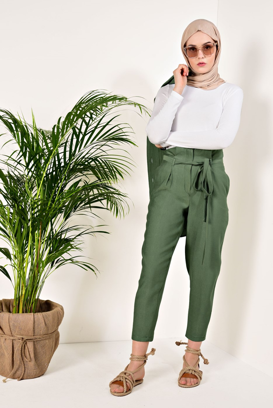 Vêtements hijab VERT PANTALON T 89981 
