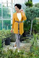 Tesettür giyim GRİ EKOSE DESENLİ PANTOLON 0002