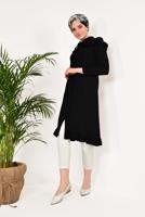 Vêtements hijab ÉCRU T 0005 STN-YÜKSEK BEL ŞERİT DETAYLI PANTOLON