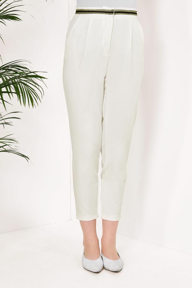 Vêtements hijab  T 0005 STN-YÜKSEK BEL ŞERİT DETAYLI PANTOLON - TRENDTESETTÜR