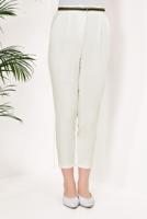 Vêtements hijab ÉCRU T 0005 STN-YÜKSEK BEL ŞERİT DETAYLI PANTOLON