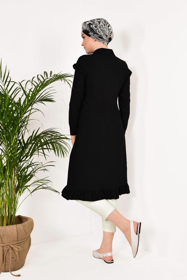 Vêtements hijab  T 0005 STN-YÜKSEK BEL ŞERİT DETAYLI PANTOLON - TRENDTESETTÜR