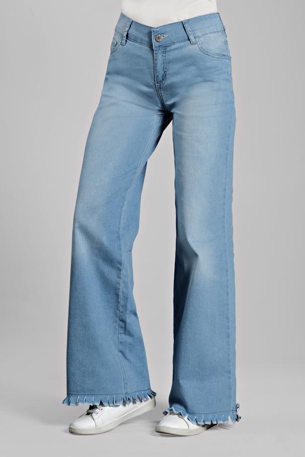 Vêtements hijab  Tasseled Cuff Denim Pants T 0184  - TRENDTESETTÜR