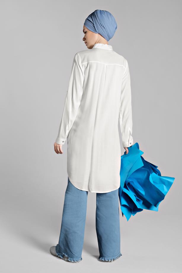 Vêtements hijab  Tasseled Cuff Denim Pants T 0184  - TRENDTESETTÜR