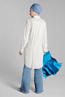 Tesettür giyim MAVİ PAÇASI PÜSKÜLLÜ DENİM PANTOLON 0184