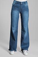 Tesettür giyim LACİVERT PAÇASI PÜSKÜLLÜ DENİM PANTOLON 0184