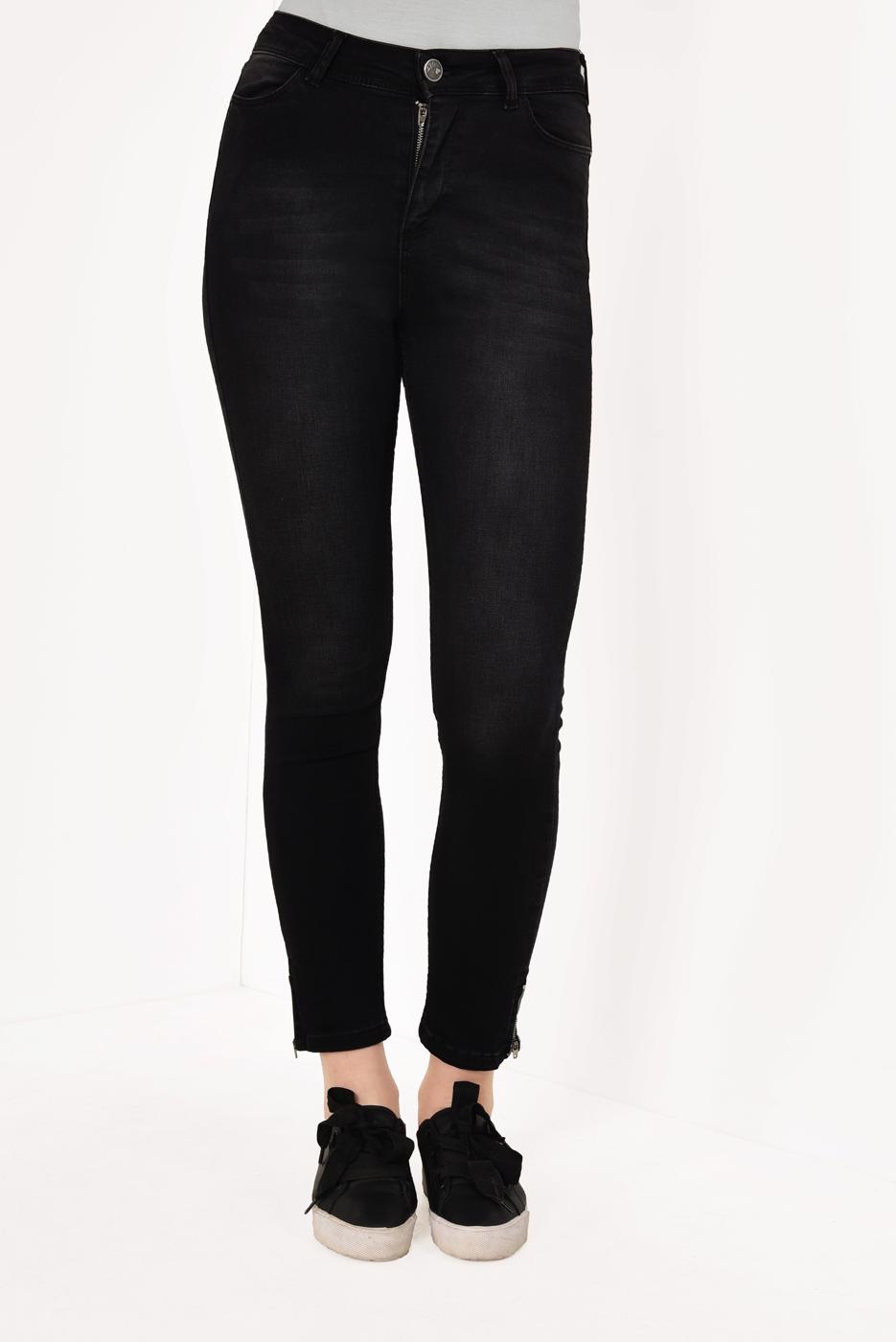 Hijab clothing BLACK T 0634 KRY-PAÇASI FERMUARLI PANTOLON