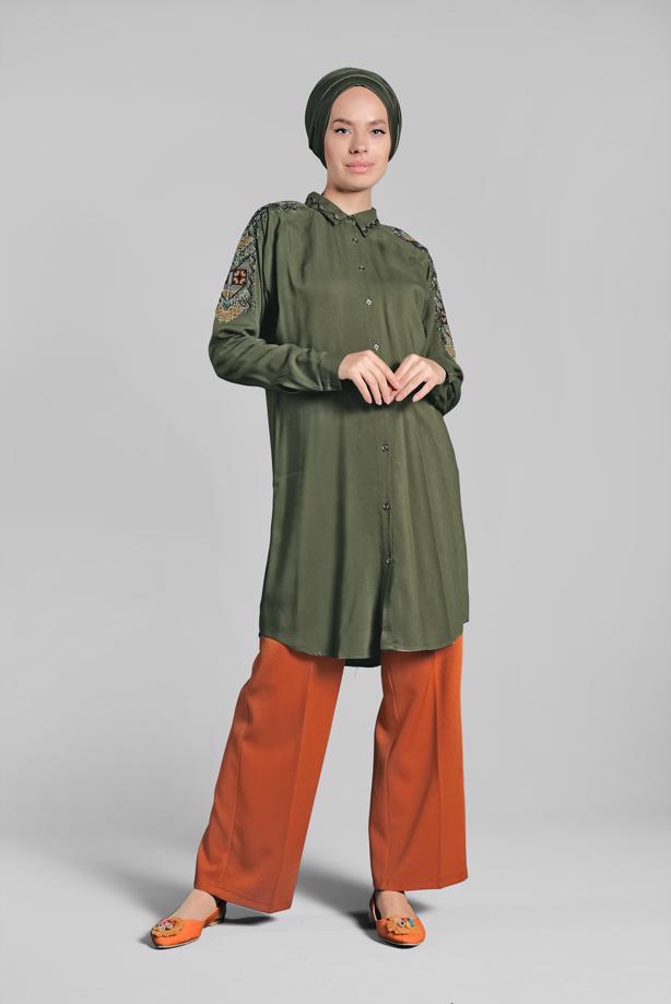 Vêtements hijab  Laced Waist Wide Pants T 1002  - TRENDTESETTÜR