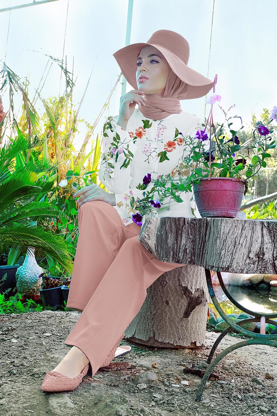 Vêtements hijab POUDRE Pantalon T 1002 