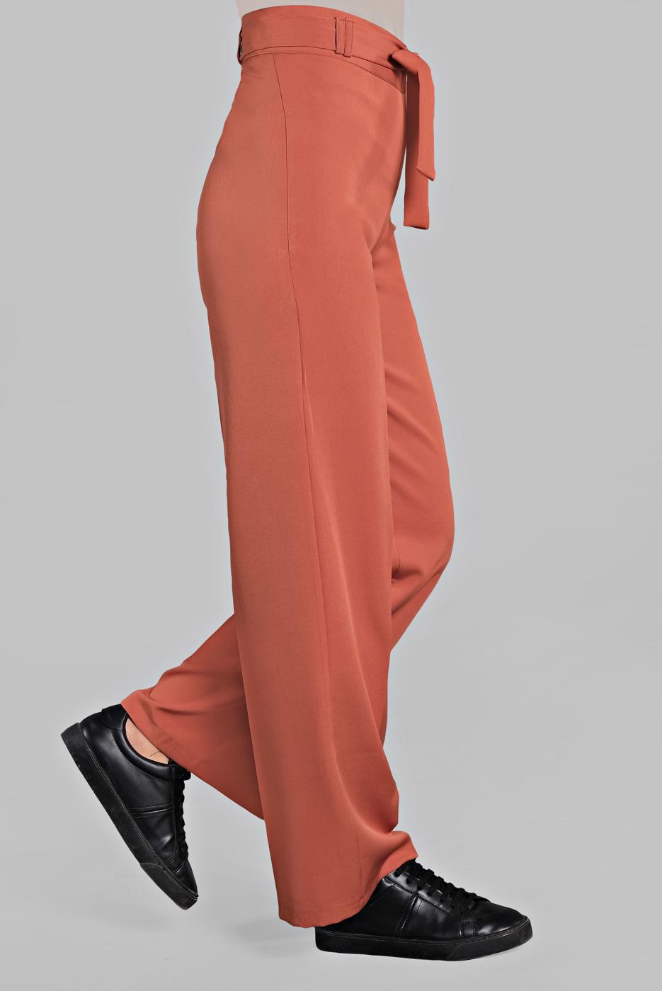 Hijab clothing ORANGE Laced Waist Wide Pants T 1002 