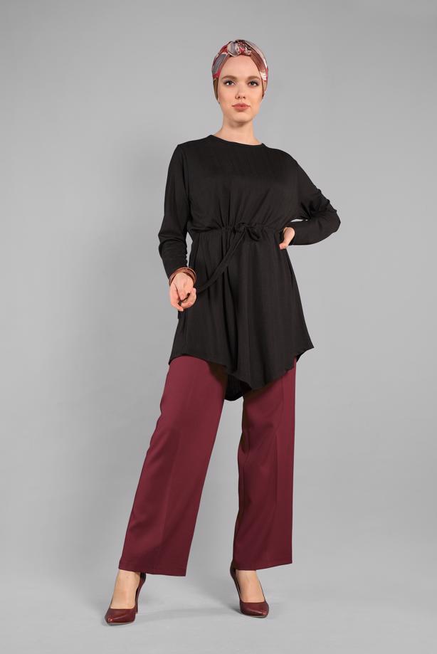 Hijab clothing  Laced Waist Wide Pants T 1002  - TRENDTESETTÜR
