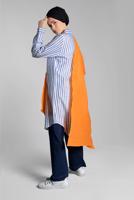 Tesettür giyim LACİVERT GENİŞ PAÇA PAMUKLU DENİM PANTOLON 1184