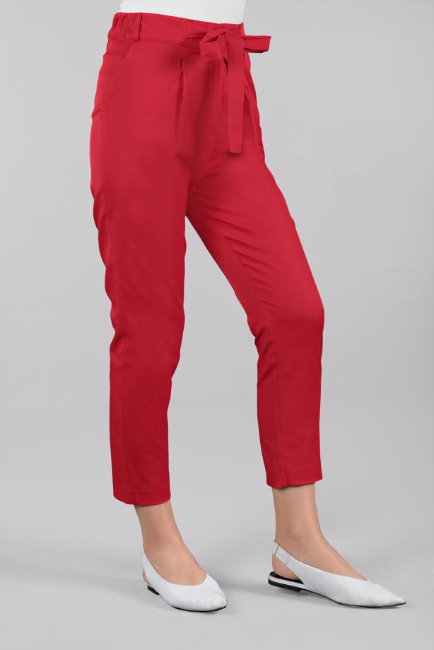 Vêtements hijab  Belted Waist Carrot Pants T 2503  - TRENDTESETTÜR