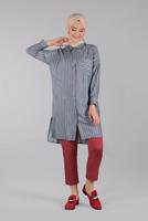 Hijab clothing CLARET RED Belted Waist Carrot Pants T 2503 