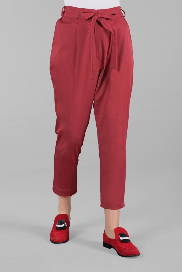 Vêtements hijab  Belted Waist Carrot Pants T 2503  - TRENDTESETTÜR