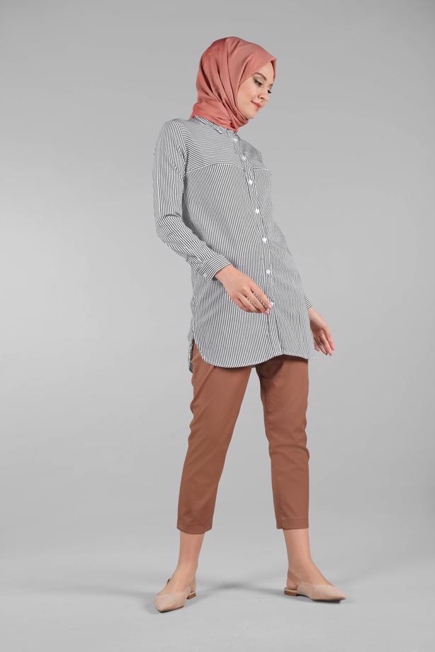 Vêtements hijab  Belted Waist Carrot Pants T 2503  - TRENDTESETTÜR