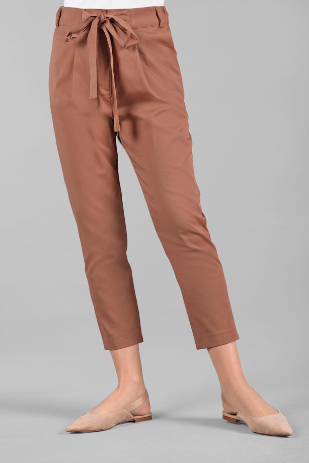 Vêtements hijab  Belted Waist Carrot Pants T 2503  - TRENDTESETTÜR