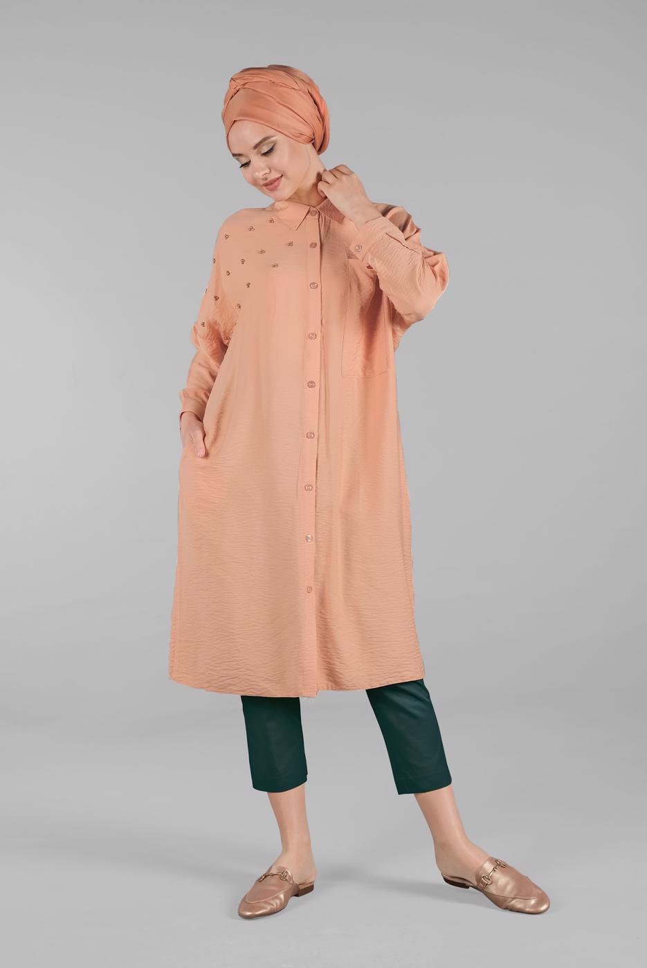 Hijab clothing GREEN Belted Waist Carrot Pants T 2503 