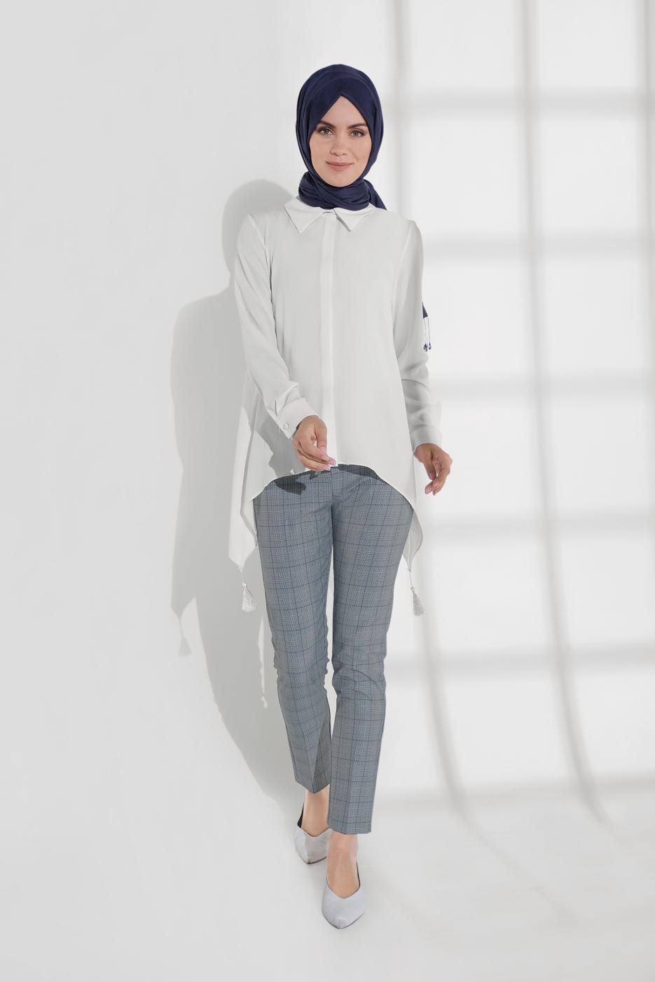 Tesettür giyim SİYAH EKOSELİ PANTOLON 3002 