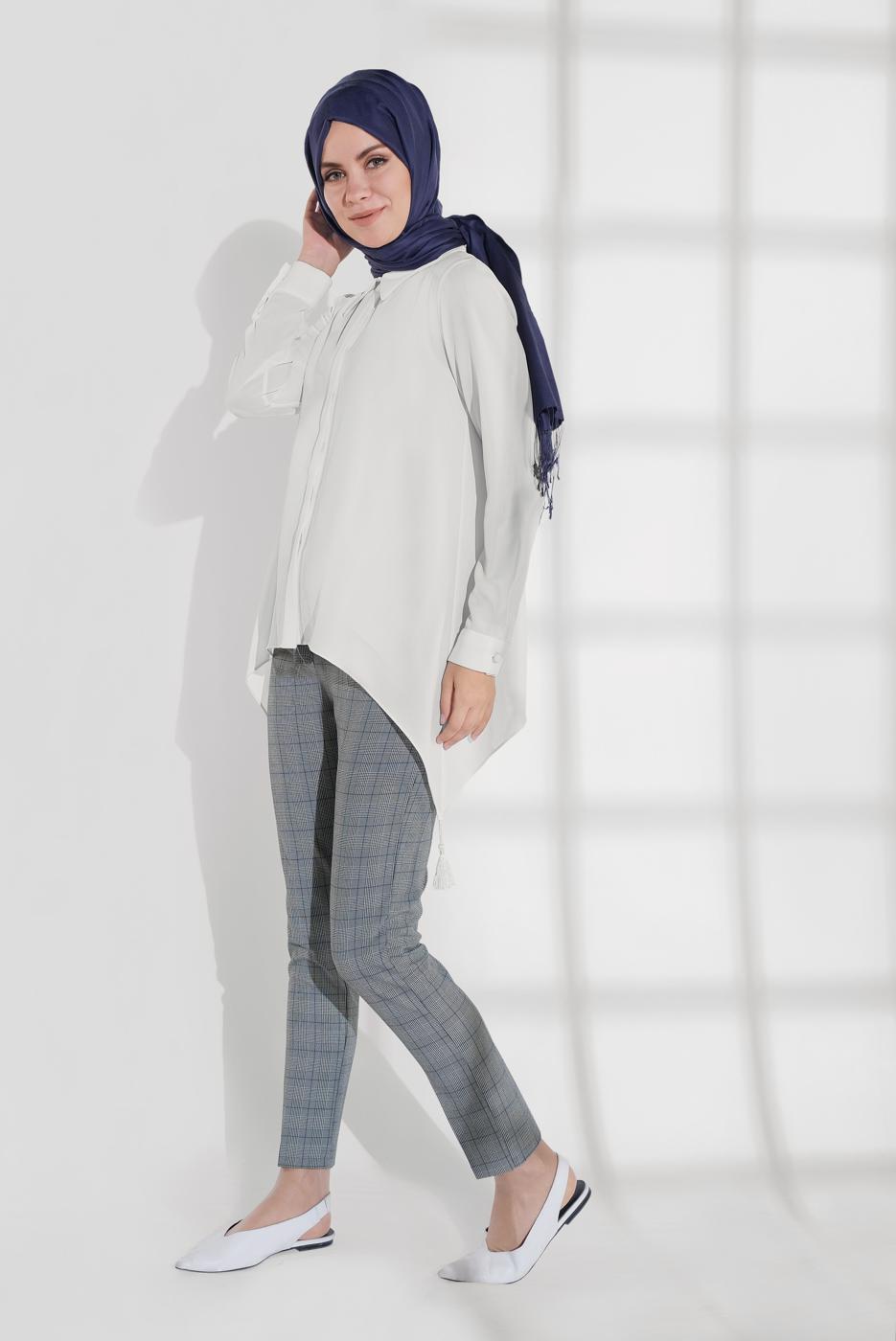 Tesettür giyim SİYAH EKOSELİ PANTOLON 3002 