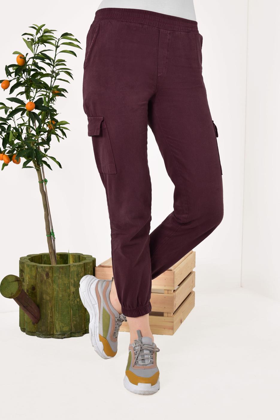Hijab clothing CLARET RED CARGO PANTS T 3503 