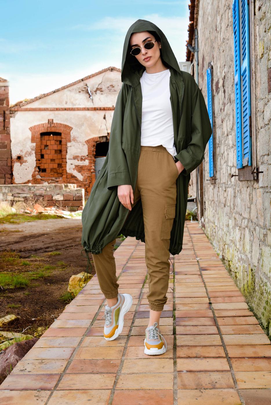 Tesettür giyim KAHVE KARGO PANTOLON T 3503 