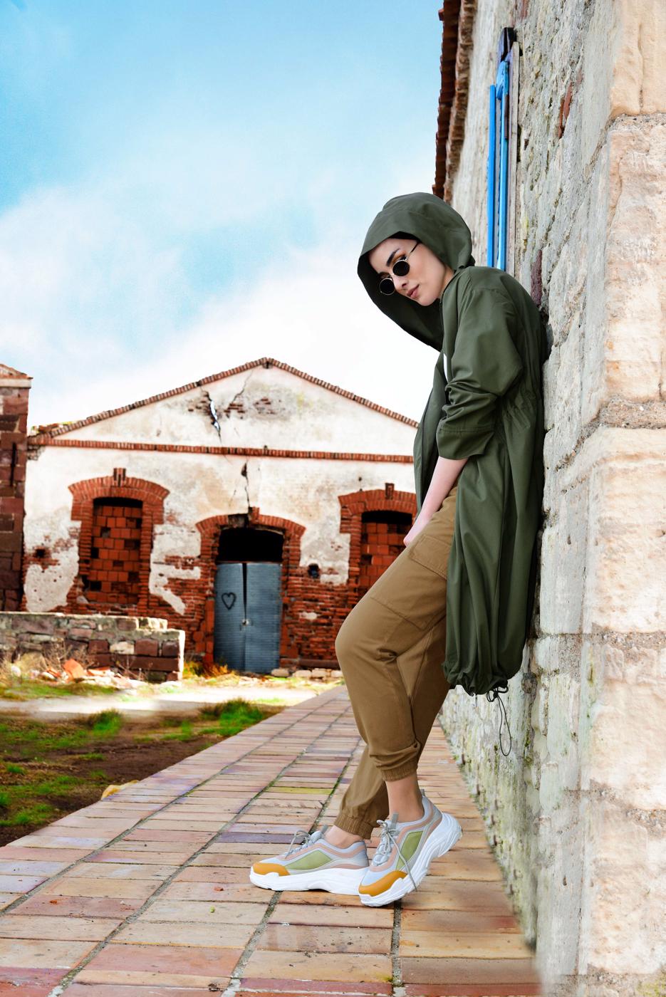 Hijab clothing BROWN CARGO TROUSERS T 3503 