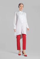 Hijab clothing RED Pocketed Carrot Pants T 4002 