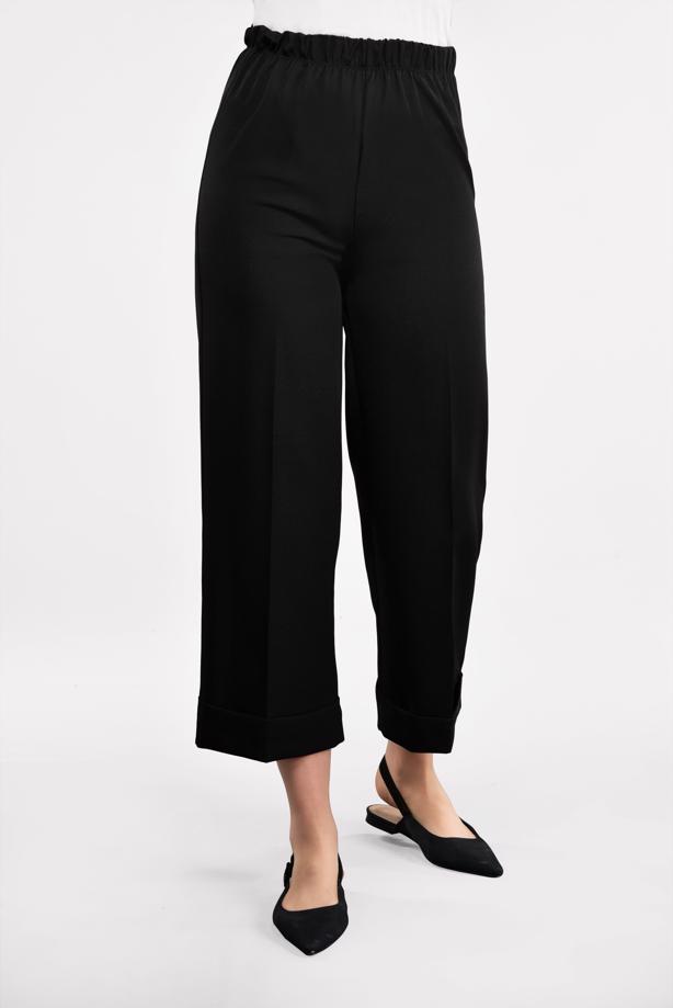 Tesettür giyim  BELİ LASTİKLİ BOL PAÇA PANTOLON 4051 - TRENDTESETTÜR
