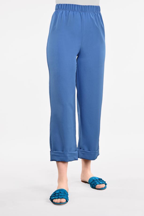 Hijab clothing  Elasticated Waist Wide Cuff Pants T 4051  - TRENDTESETTÜR