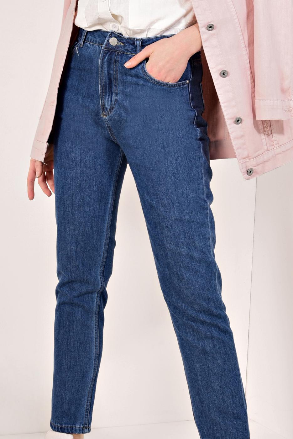 Tesettür giyim LACİVERT YÜKSEK BEL CEPLİ KOT PANTOLON T 5703