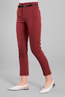 Hijab clothing CLARET RED Mid Rise Carrot Pants T 6002 