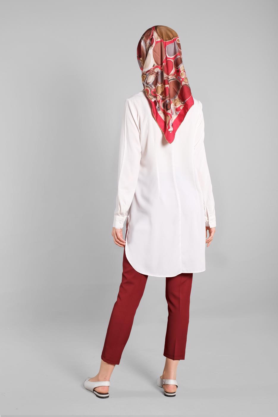 Hijab clothing CLARET RED Mid Rise Carrot Pants T 6002 