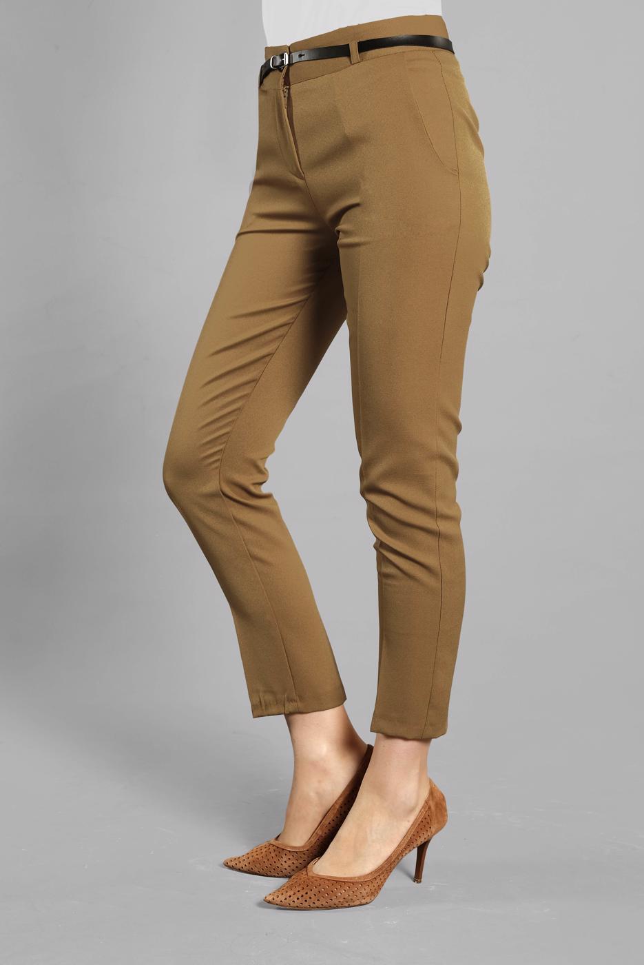 Hijab clothing BROWN Mid Rise Carrot Pants T 6002 