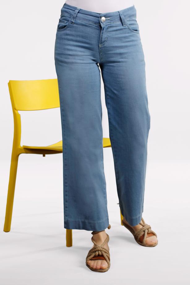 Vêtements hijab  Wide Cuff Cotton Denim Pants T 6254  - TRENDTESETTÜR