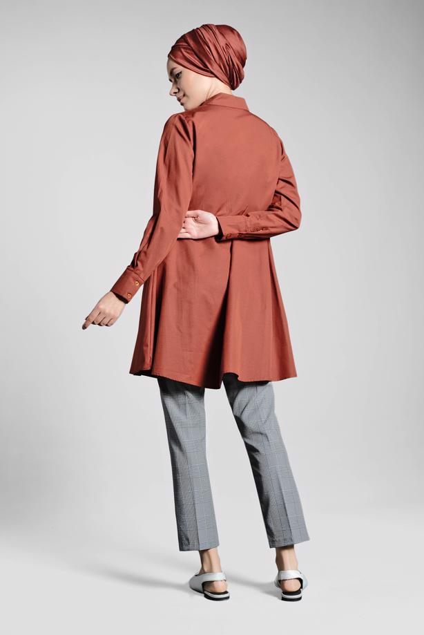 Tesettür giyim GRİ EKOSE DESENLİ PANTOLON 7002 - TRENDTESETTÜR