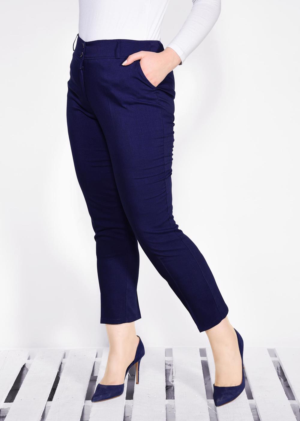 Tesettür giyim LACİVERT YÜKSEK BEL DAR PAÇA KLASİK PANTOLON T 7306