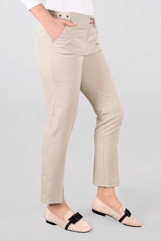 Tesettür giyim  ARA BEL KUŞGÖZÜ DETAYLI PANTOLON 7307 - TRENDTESETTÜR