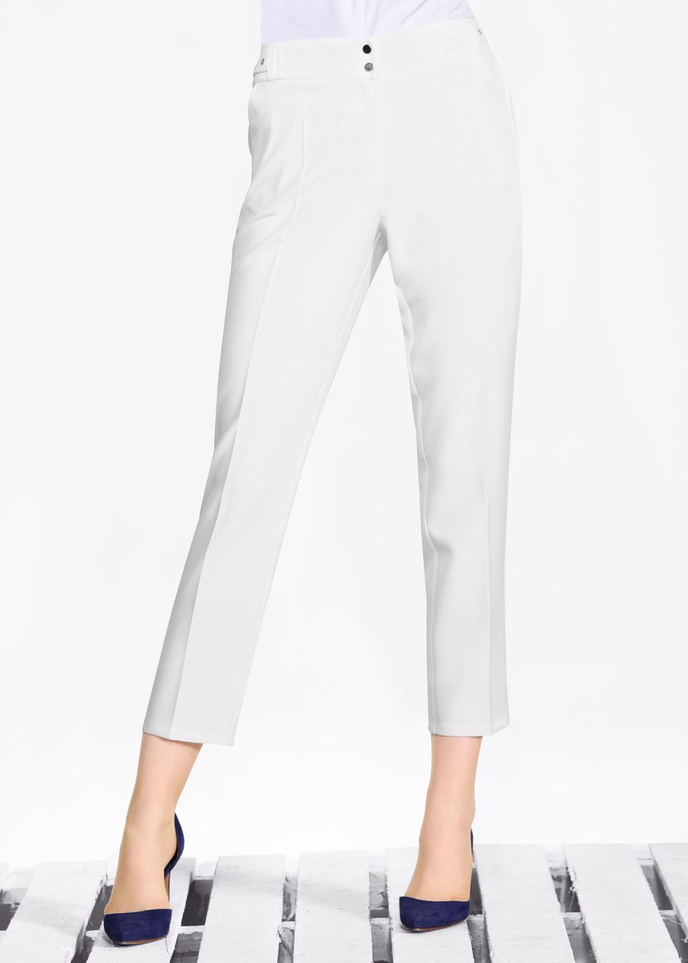 Tesettür giyim EKRU ARA BEL KUŞGÖZÜ DETAYLI PANTOLON 7307