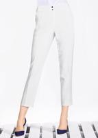 Tesettür giyim EKRU ARA BEL KUŞGÖZÜ DETAYLI PANTOLON 7307