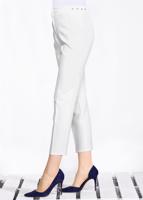 Tesettür giyim EKRU ARA BEL KUŞGÖZÜ DETAYLI PANTOLON 7307