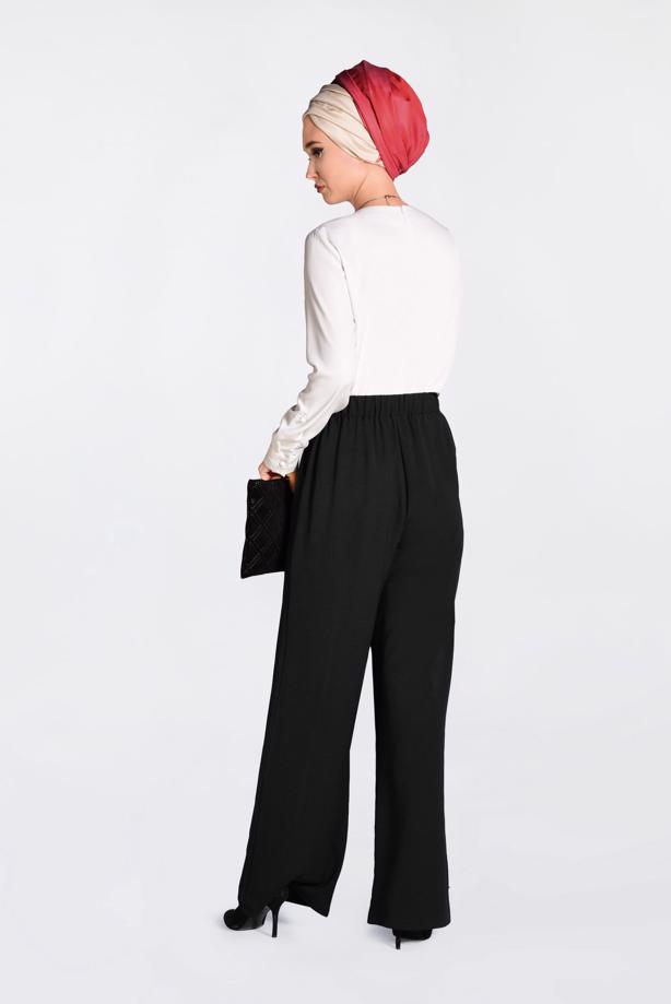 Tesettür giyim  YÜKSEK BEL CEPLİ BOL PANTOLON 7340 - TRENDTESETTÜR