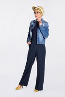 Tesettür giyim LACİVERT YÜKSEK BEL CEPLİ BOL PANTOLON 7340