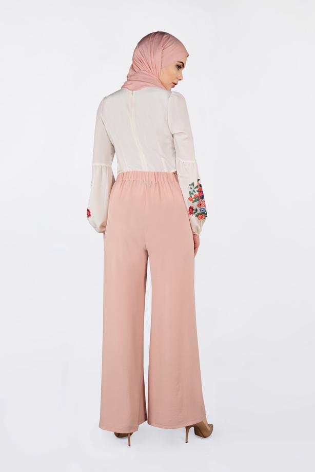Tesettür giyim  YÜKSEK BEL CEPLİ BOL PANTOLON 7340 - TRENDTESETTÜR