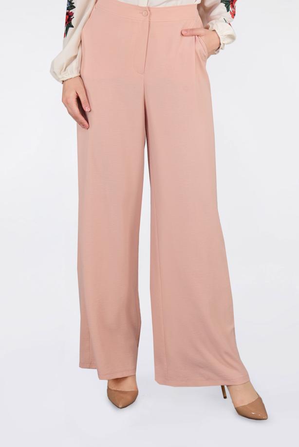 Tesettür giyim  YÜKSEK BEL CEPLİ BOL PANTOLON 7340 - TRENDTESETTÜR