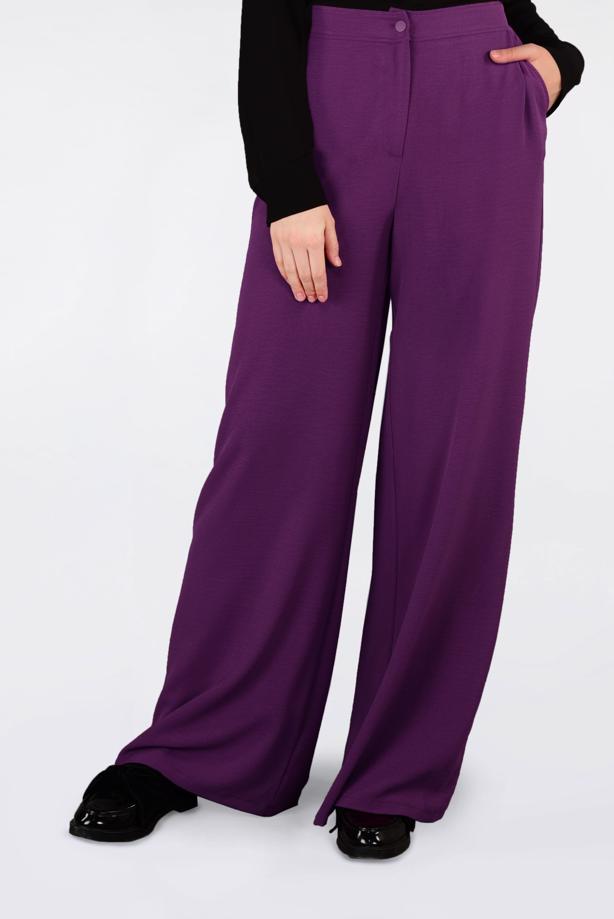 Tesettür giyim  YÜKSEK BEL CEPLİ BOL PANTOLON 7340 - TRENDTESETTÜR