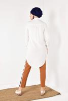 Tesettür giyim KAHVE YANLARI ÇİZGİLİ PANTOLON T 7364 